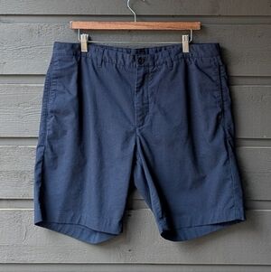 Theory Navy Blue Zaine Short Functional Twill Size 36 Stretch Flat Front